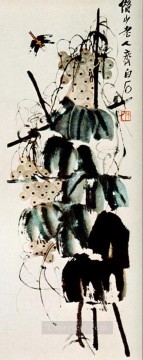  bind Painting - Qi Baishi bindweed and grapes 2 old China ink